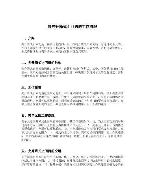 对夹升降式止回阀的工作原理