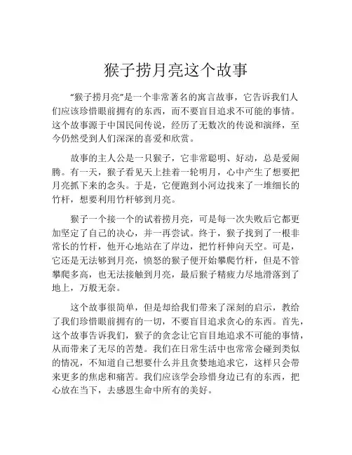 猴子捞月亮这个故事