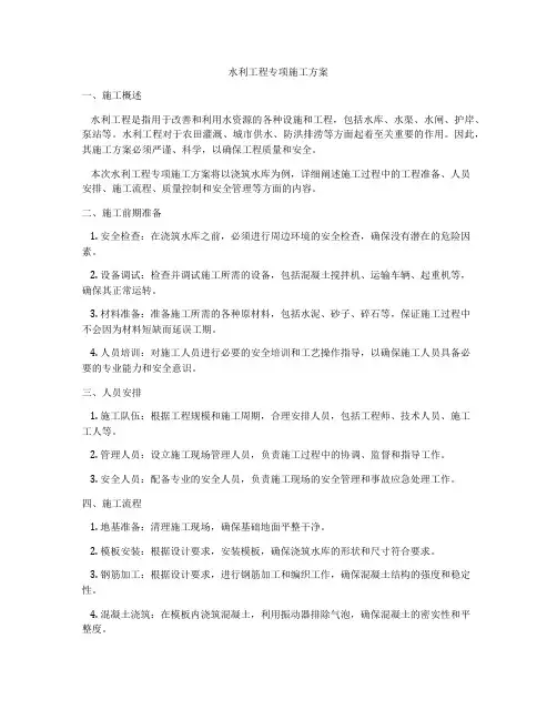 水利工程专项施工方案