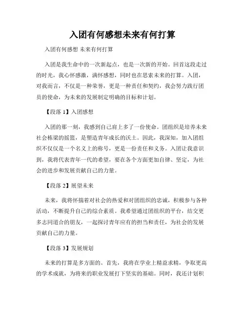 入团有何感想未来有何打算