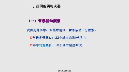 雷电灾害防御知识PPT课件