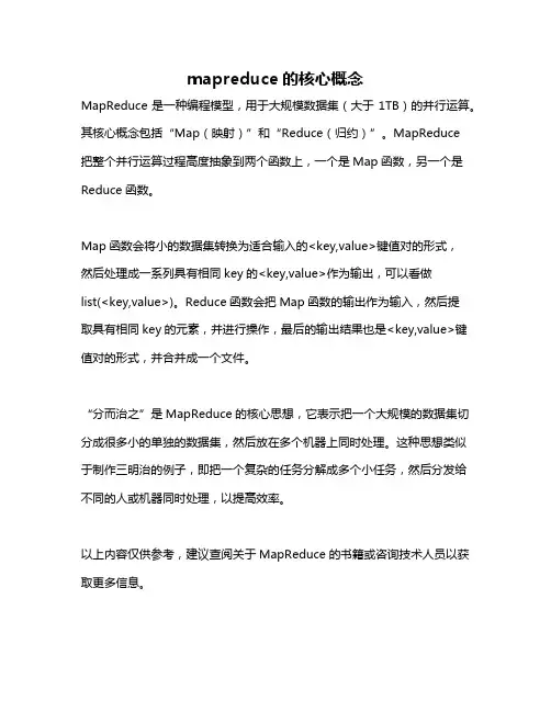 mapreduce的核心概念