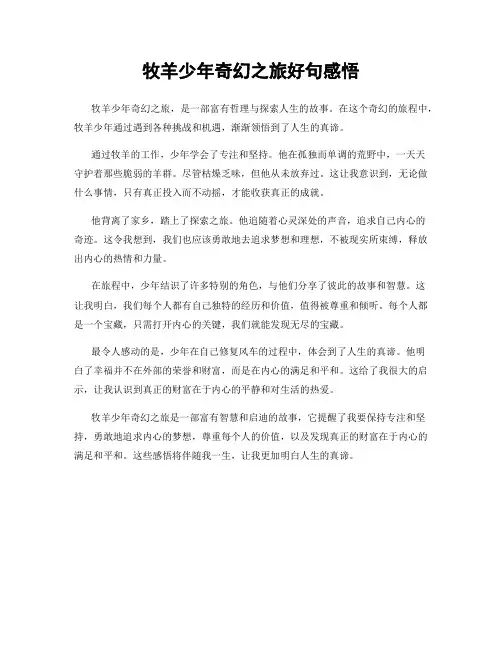 牧羊少年奇幻之旅好句感悟
