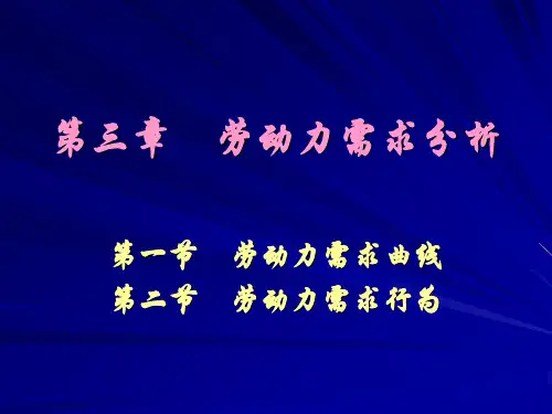 劳动经济学--劳动力需求分析