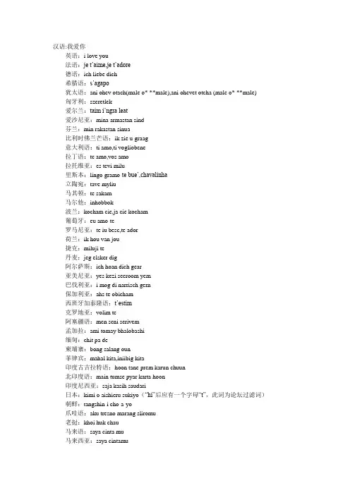 108种我爱你