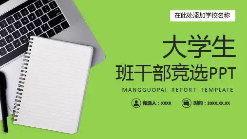 大学班干部竞选PPT模版