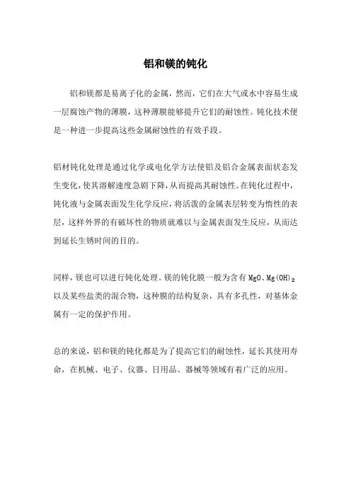 铝和镁的钝化