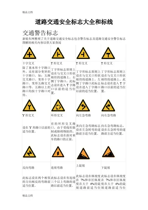 (整理)道路交通安全标志大全和标线
