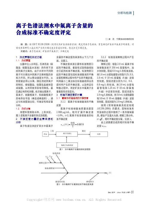 离子色谱法测水中氟离子含量的合成标准不确定度评定
