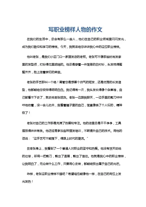 写职业榜样人物的作文