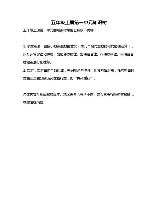 五年级上册第一单元知识树