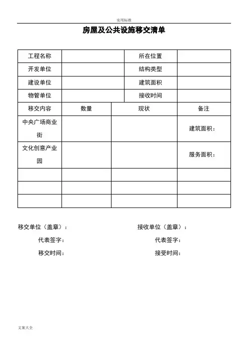 物业移交表格(全套)