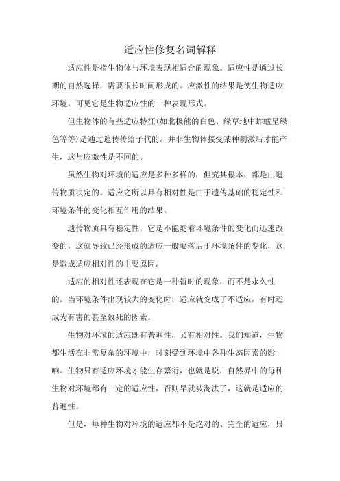 适应性修复名词解释