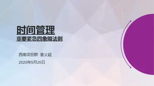 时间管理——重要紧急四象限法则