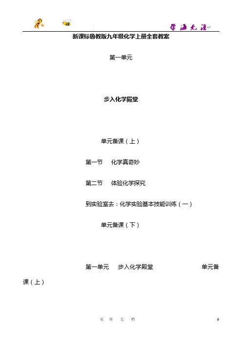 新课标鲁教版九年级化学上册全套教案