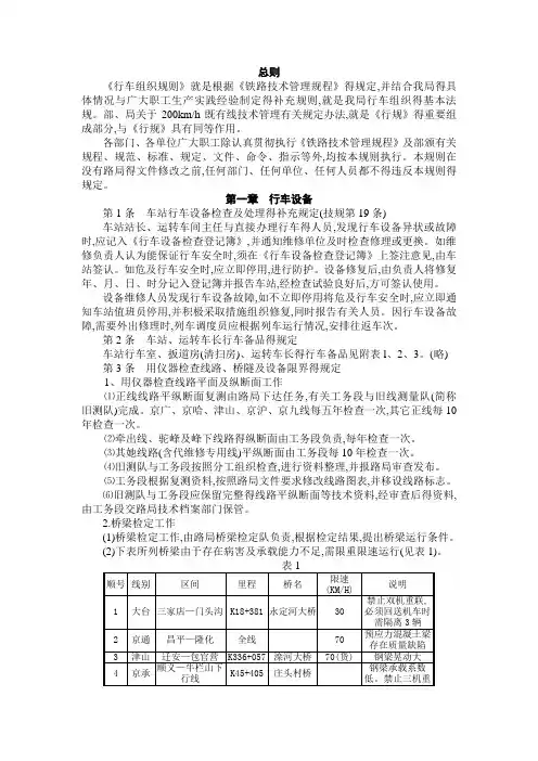 行车组织规则