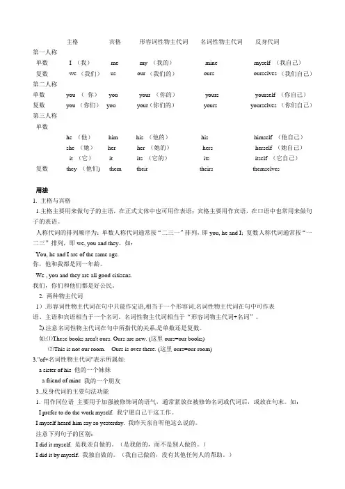 代词的用法