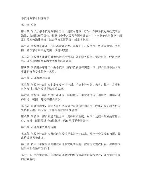 学校财务审计制度范本