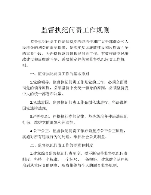 监督执纪问责工作规则