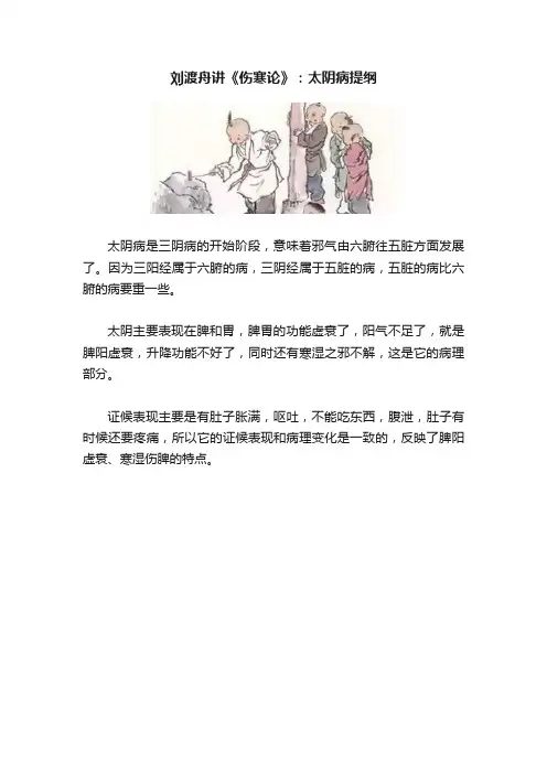 刘渡舟讲《伤寒论》：太阴病提纲