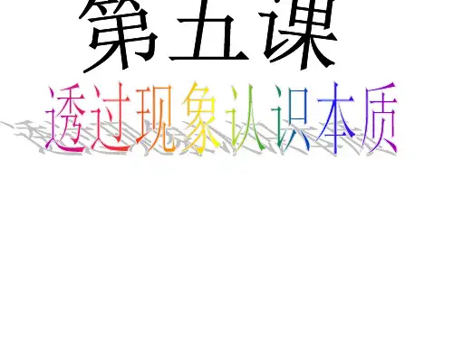 【高中政治】透过现象认识本质ppt精品课件