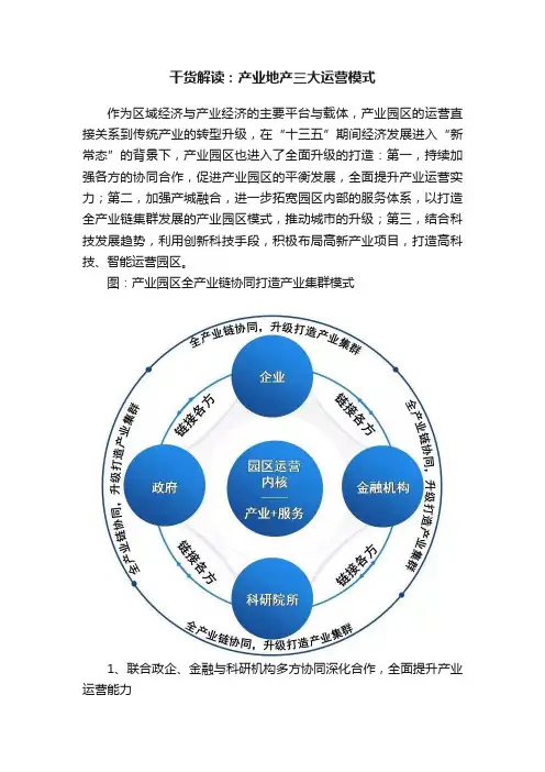 干货解读：产业地产三大运营模式