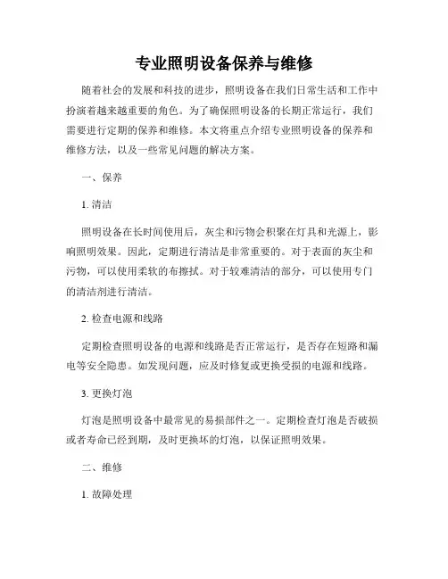 专业照明设备保养与维修