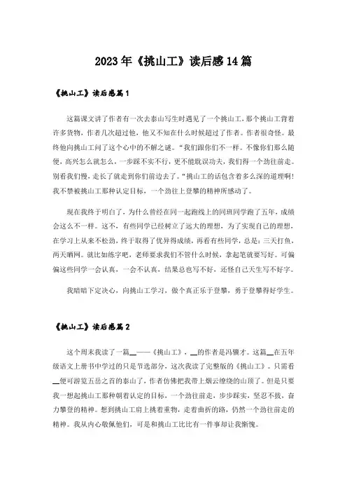 2023年《挑山工》读后感14篇_1