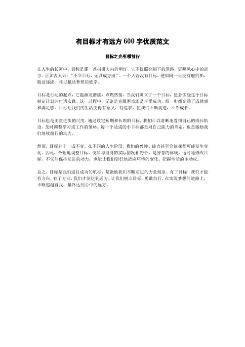 有目标才有远方600字