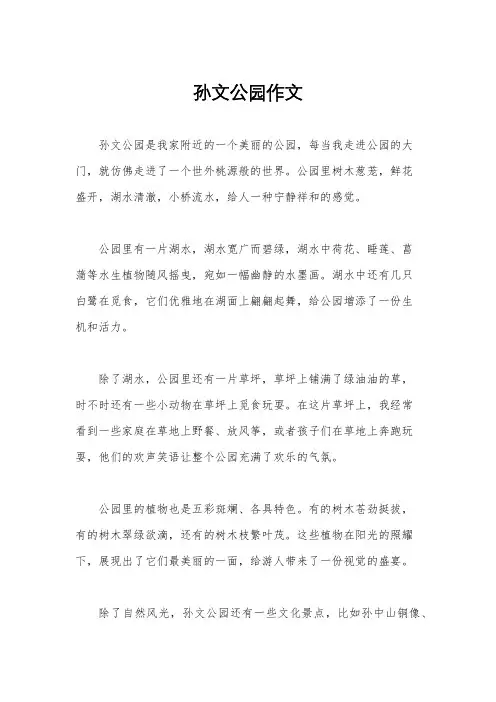 孙文公园作文