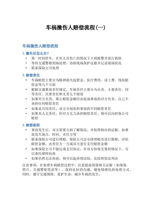 车祸撞伤人赔偿流程(一)