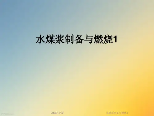水煤浆制备与燃烧1