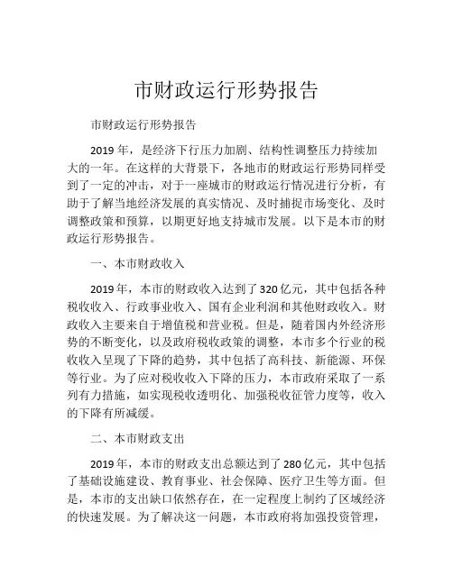 市财政运行形势报告