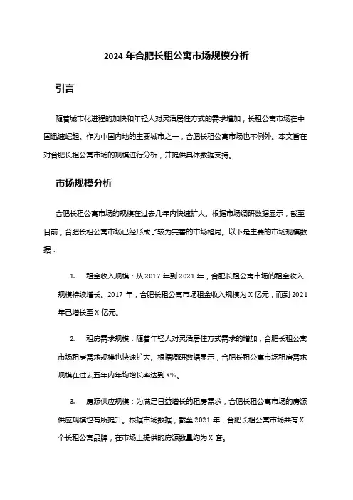 2024年合肥长租公寓市场规模分析