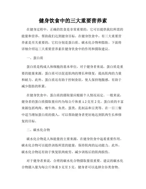 健身饮食中的三大重要营养素