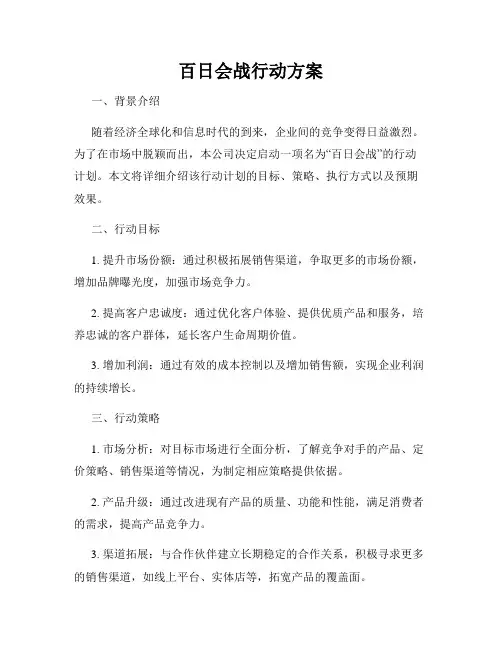 百日会战行动方案