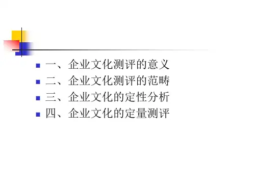 专题企业文化测评概述bunc