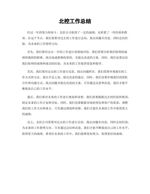 北控工作总结