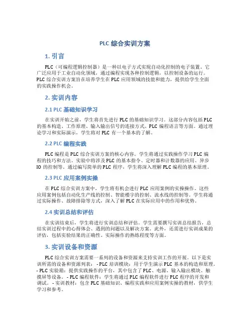 PLC综合实训方案