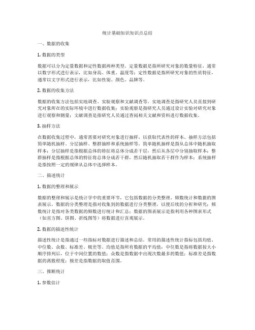 统计基础知识知识点总结