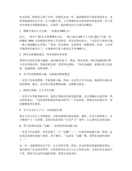 年终总结奇葩新闻
