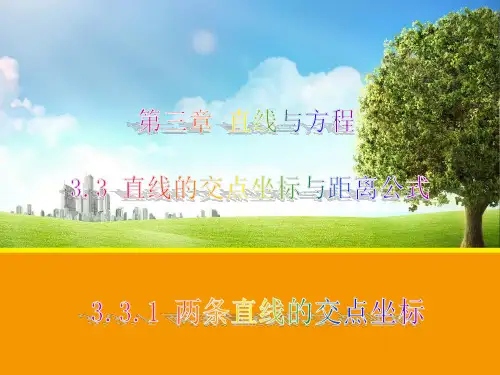 高一数学必修2第三章3-3直线的交点坐标与距离公式课件