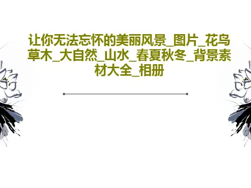 让你无法忘怀的美丽风景_图片_花鸟草木_大自然_山水_春夏秋冬_背景素材大全_相册81页PPT