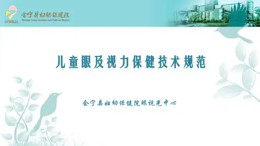 儿童眼及视力保健技术规范-胡斌
