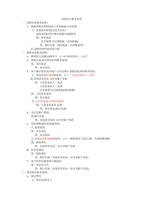 电商会计账务处理-范本模板