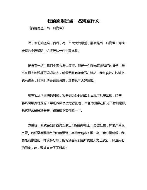 我的愿望是当一名海军作文