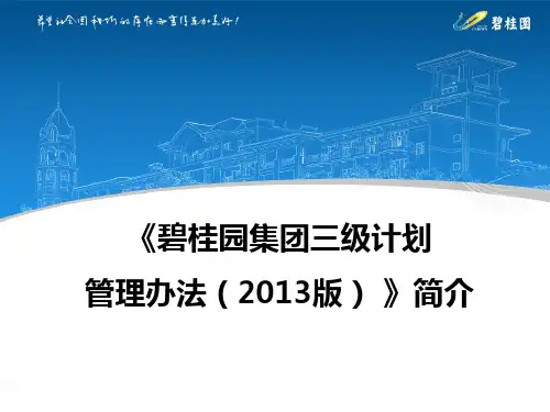 碧桂园三级计划管理体系