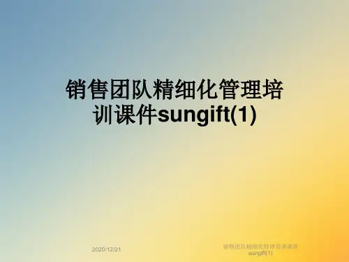 销售团队精细化管理培训课件sungift(1)