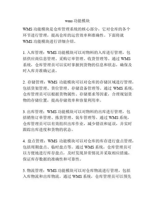 wms功能模块
