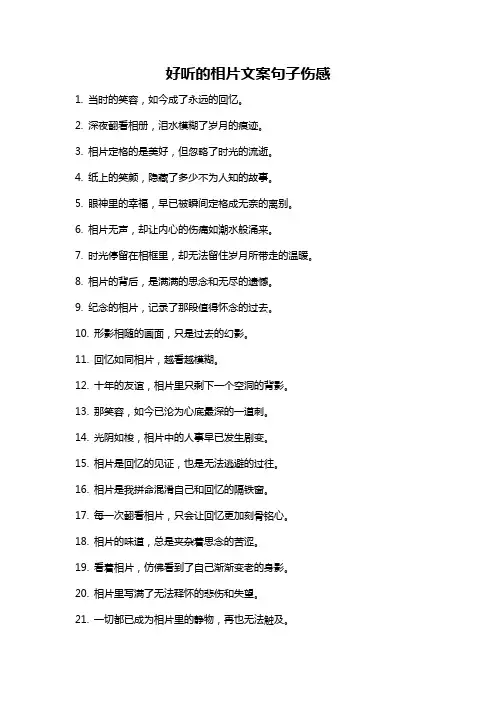 好听的相片文案句子伤感